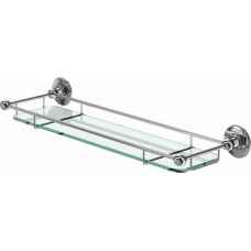 Traditional glass shelf with gallery rail